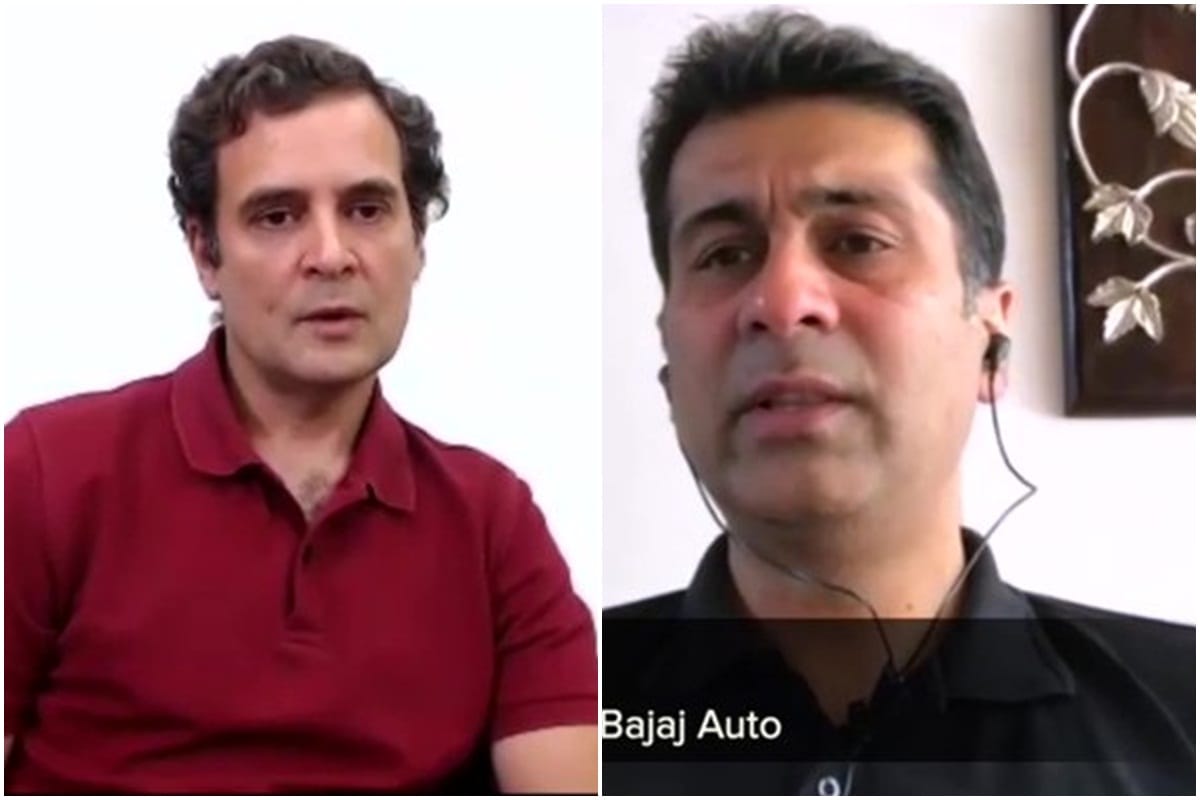 Rahul gandhi hold discussion with rajeev bajaj over economy coronavirus modi govt experts