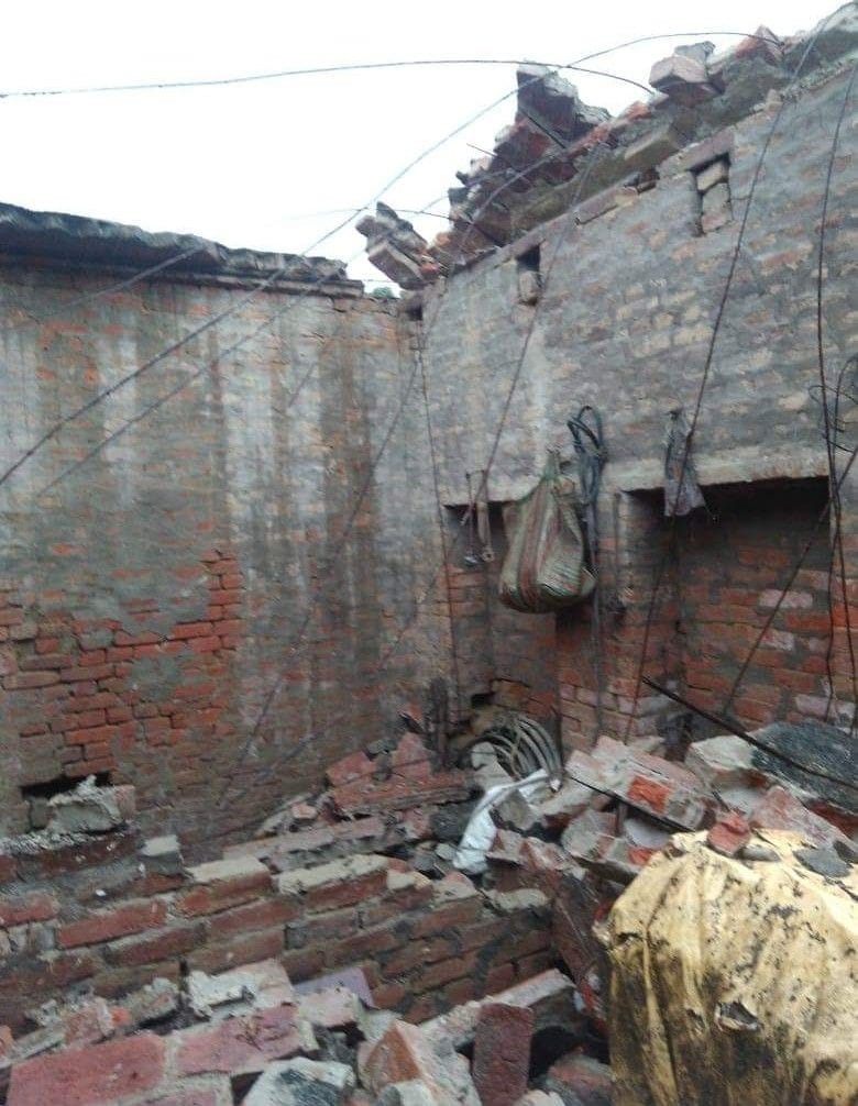 Four people injured in roof collapse