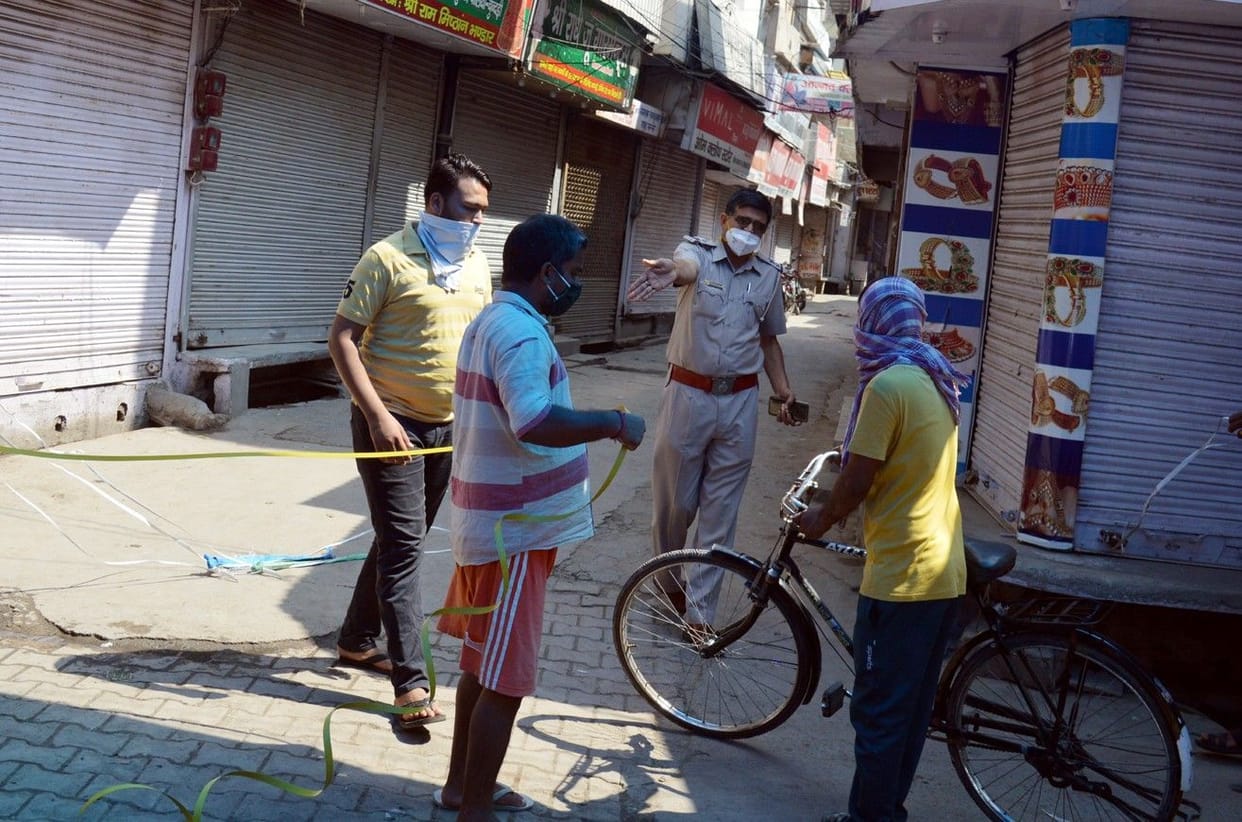 Shops closed in containment zone in Bhiwani.