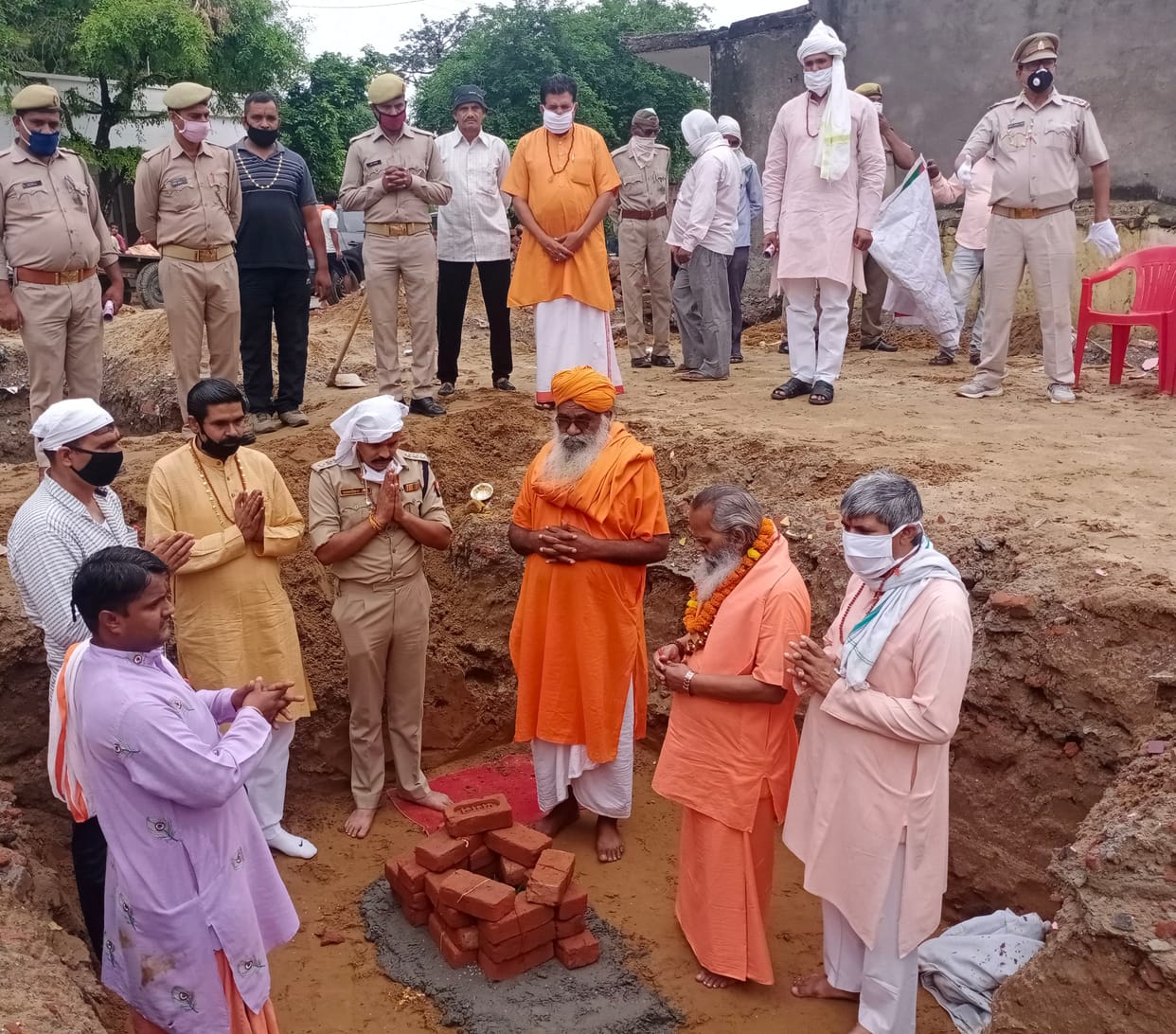 Bhoomi pujan of the new building of police post in Shuktirtha