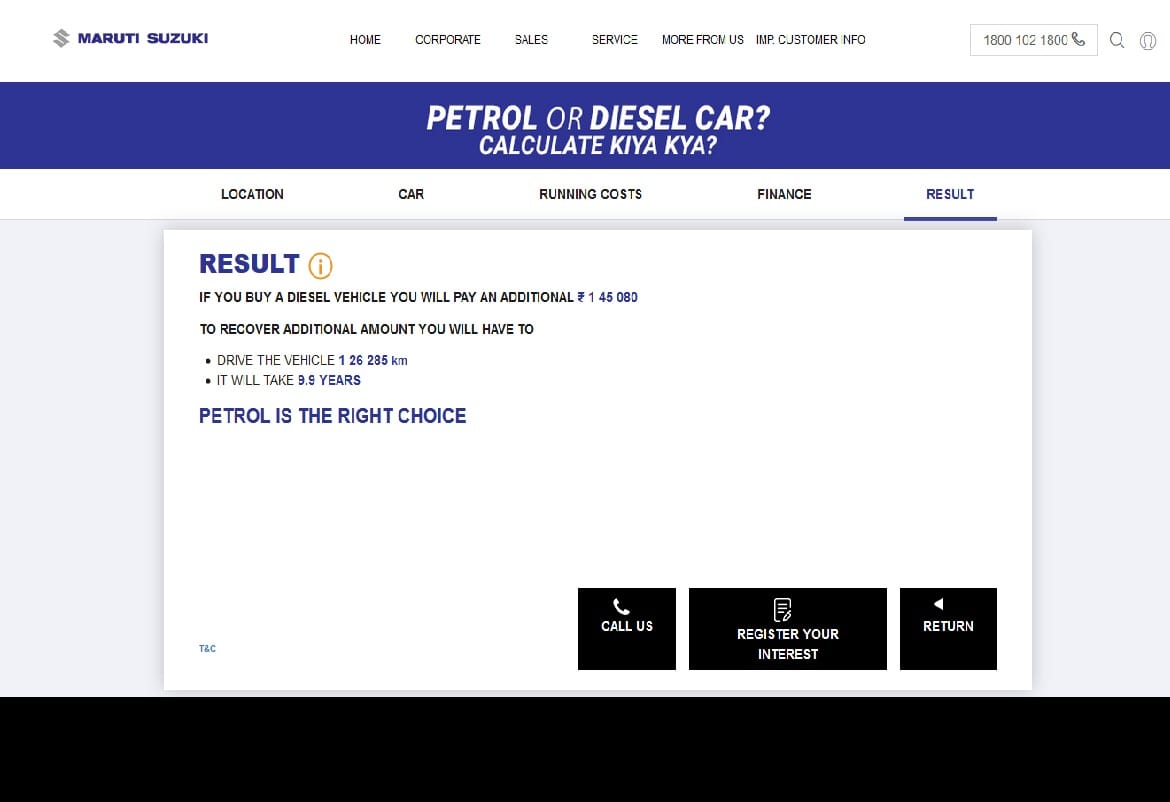 Buy diesel or petrol car, Maruti launches petrol vs diesel car cost calculator