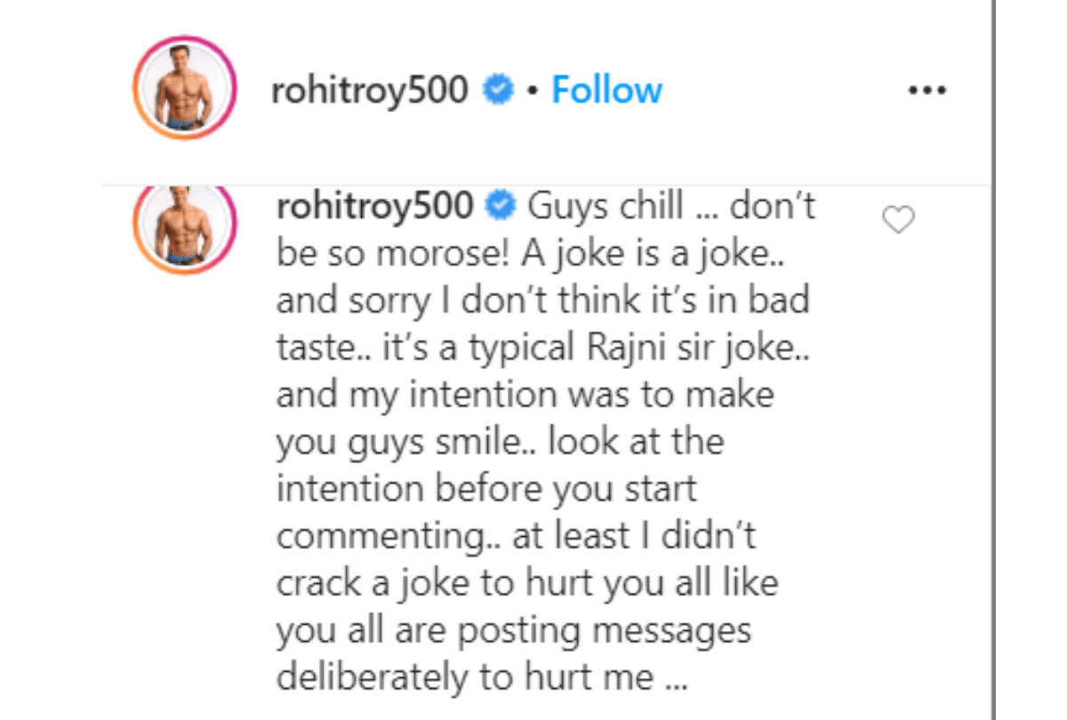 Rajinikanth tested positive for corona Rohit Roy trolled after post this joke