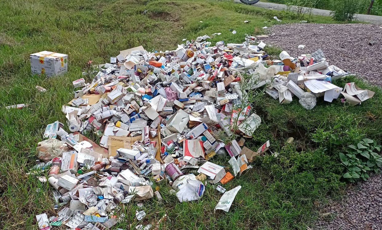 Poisonous expired medicines thrown in the open