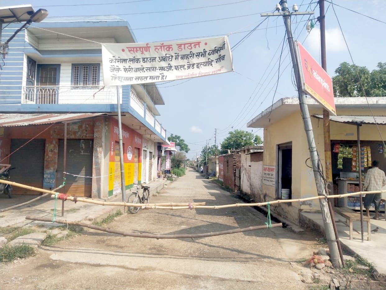 Villagers closed the road to the village itself