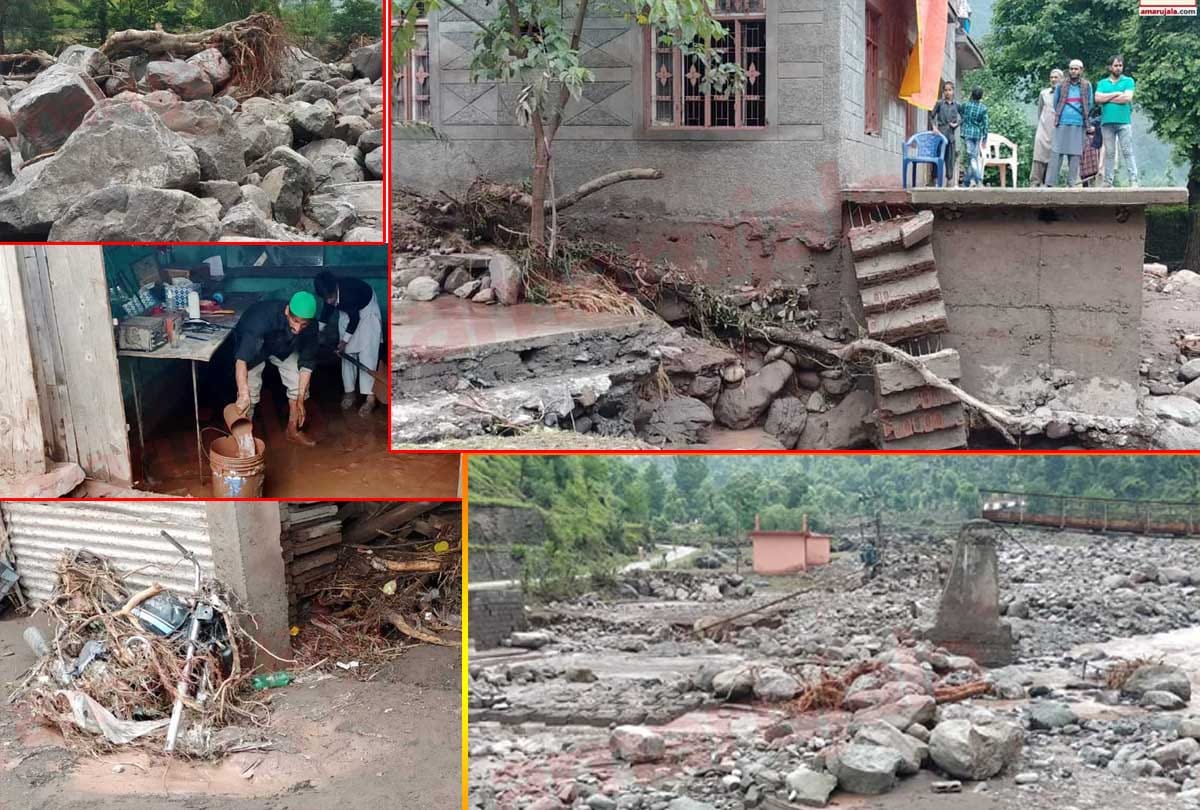 Cloud burst in Deengal village of Poonch jammu kashmir caused widespread damage