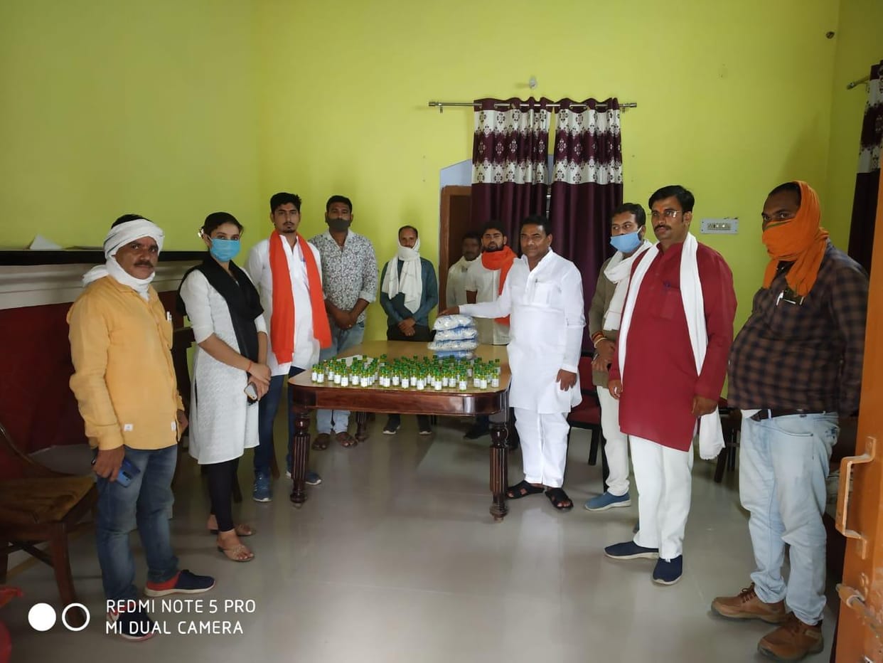 MLAs distributed sanitizer, mask and soap