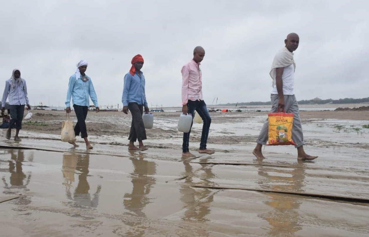 Burning lamp at the confluence, offering to the Sun God