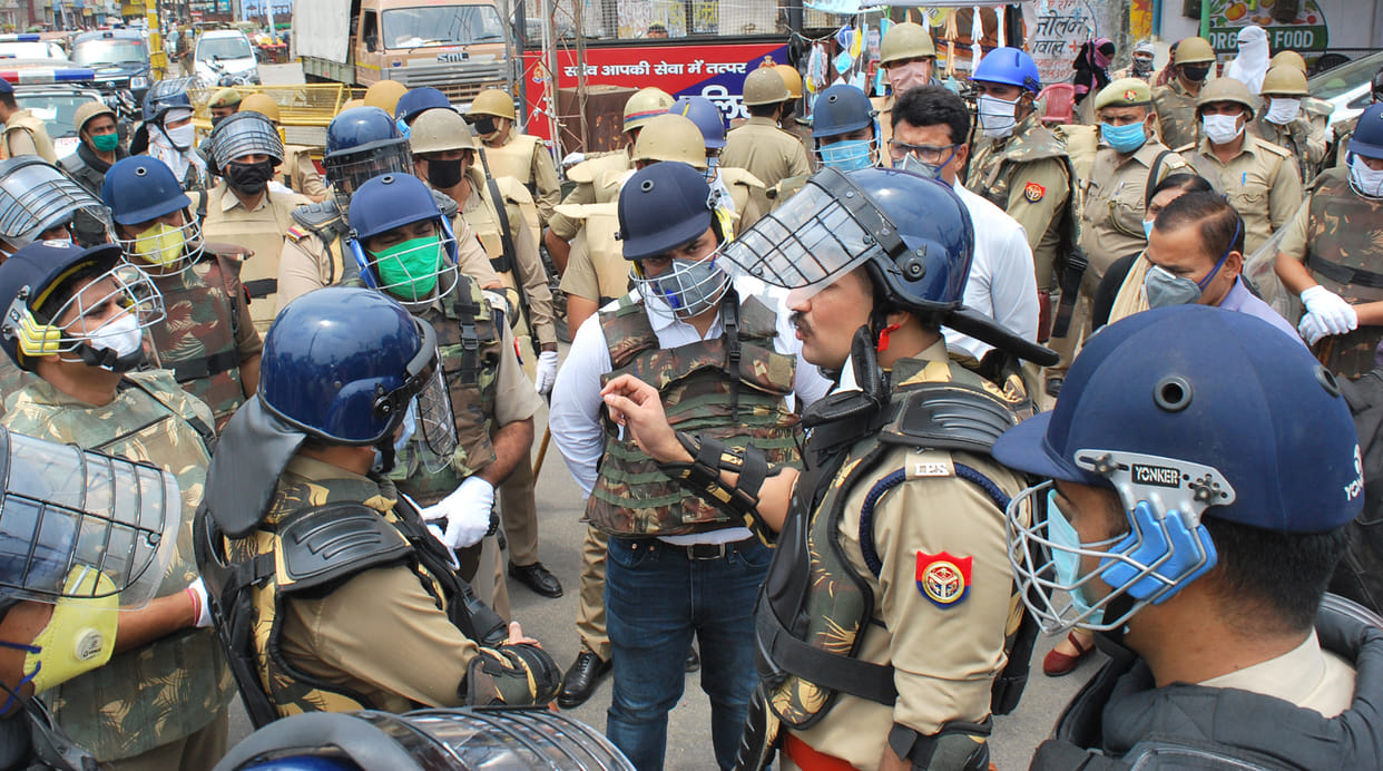 Mockdrill in the city with police force