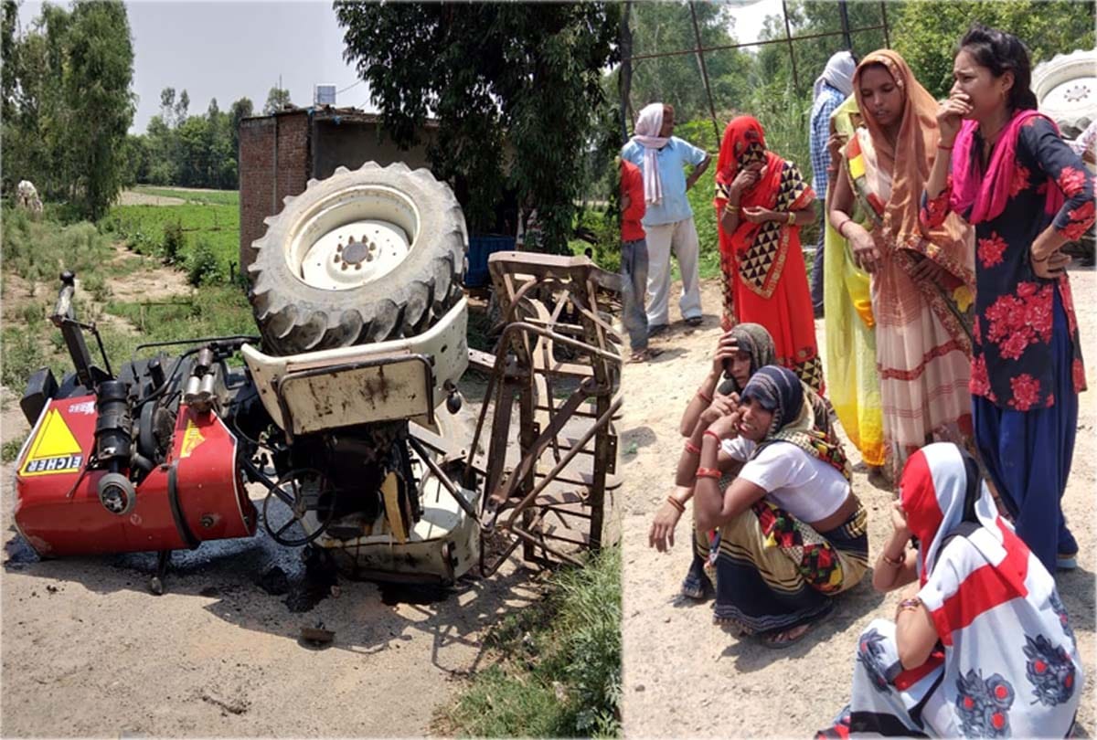 Container collision overturns tractor, driver dies in unnao