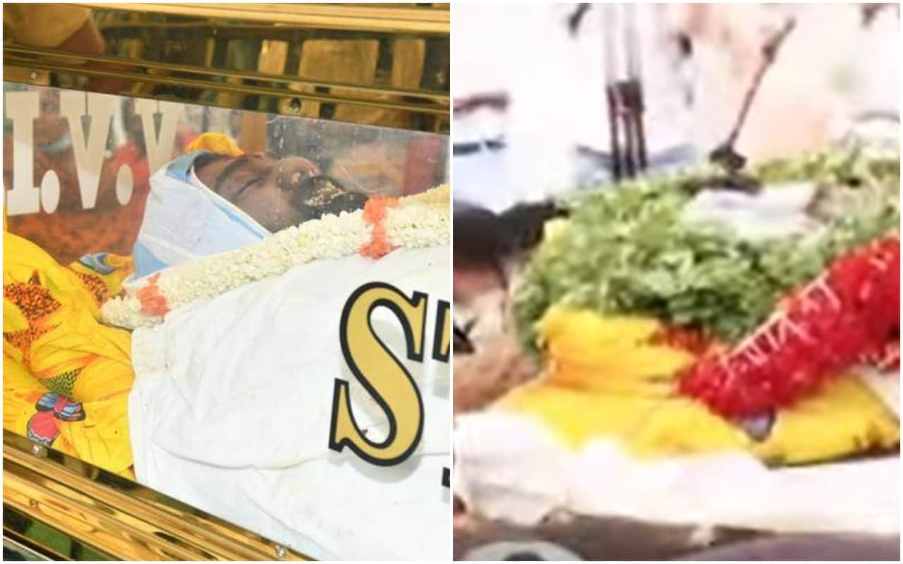 Chiranjeevi Sarja funeral Last Rite at their farmhouse near Kanakapura