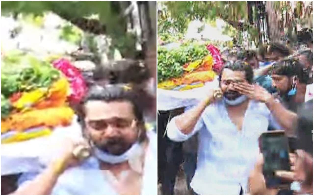Chiranjeevi Sarja funeral Last Rite at their farmhouse near Kanakapura