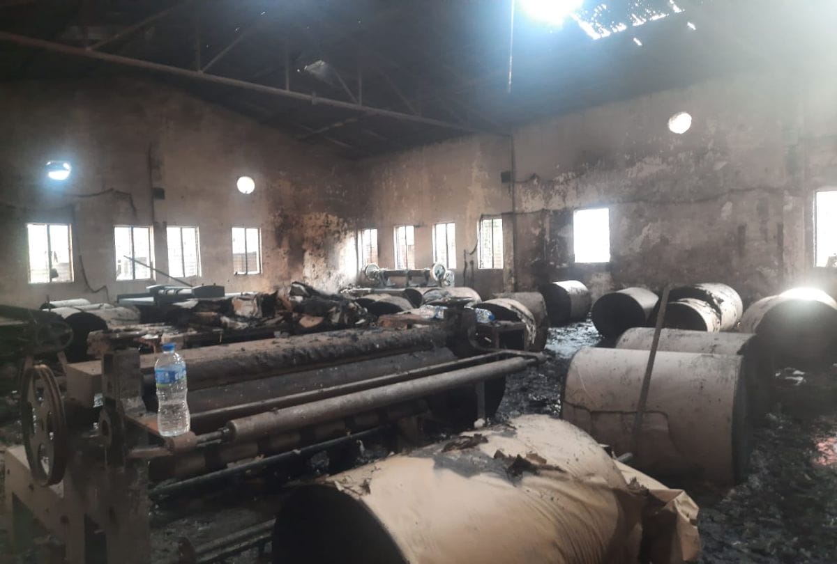 Massive Fire In Cardboard Factory