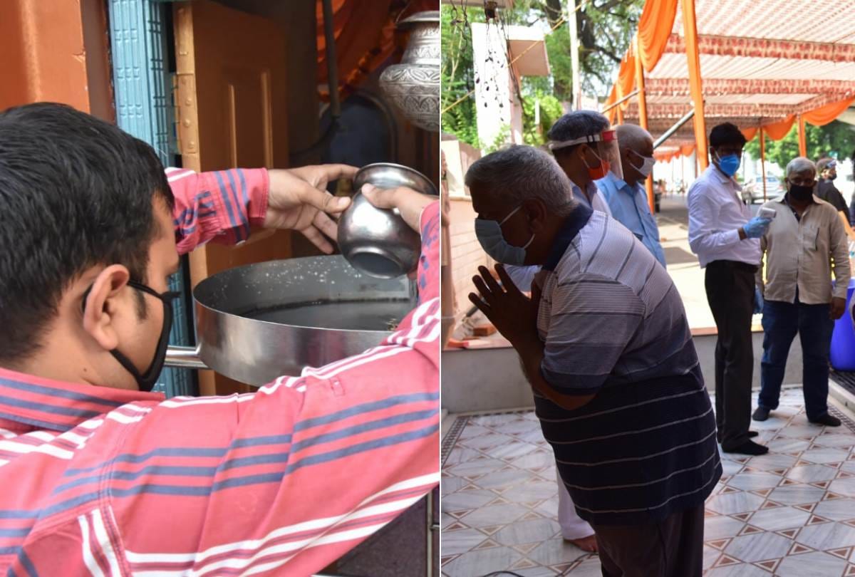 religious places opened, people reached wearing mask 