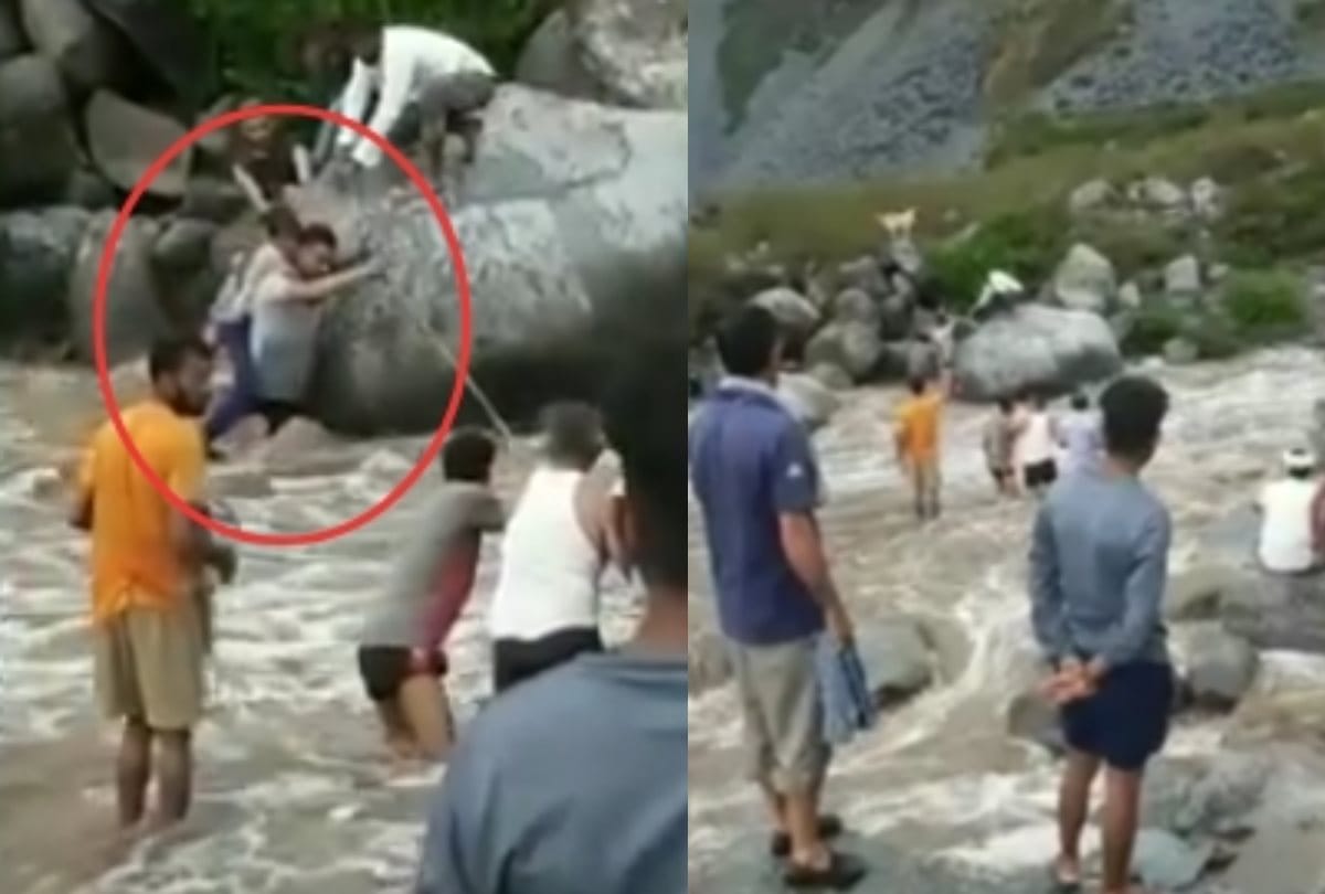 four children stranded in flood waters in chamba himachal pradesh