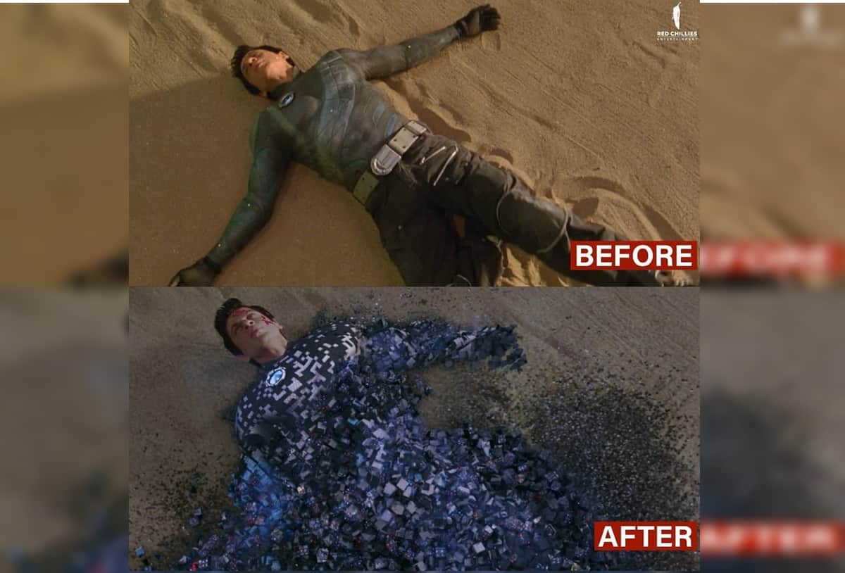 know about shah rukh khan film ra one VFX shots which made up percent of the run time