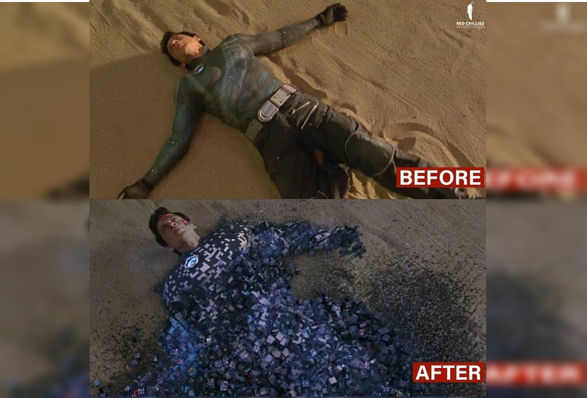 know about shah rukh khan film ra one VFX shots which made up percent of the run time