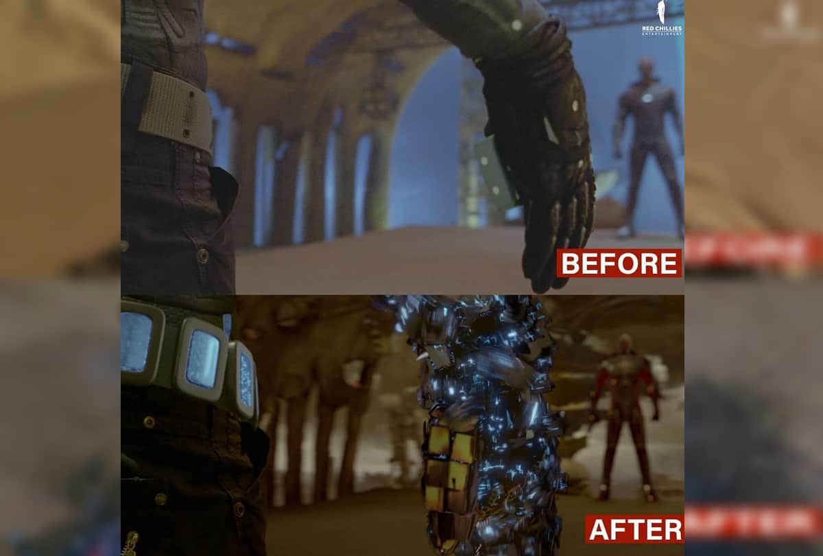 know about shah rukh khan film ra one VFX shots which made up percent of the run time
