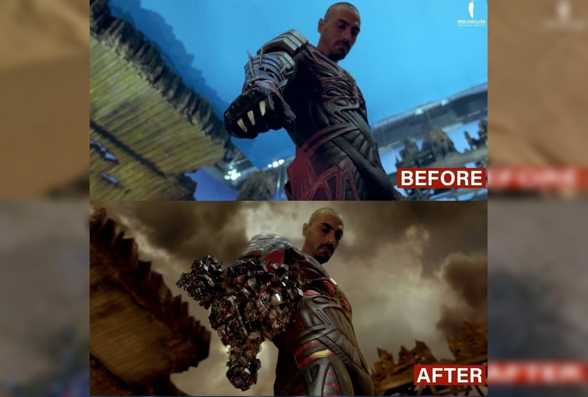 know about shah rukh khan film ra one VFX shots which made up percent of the run time