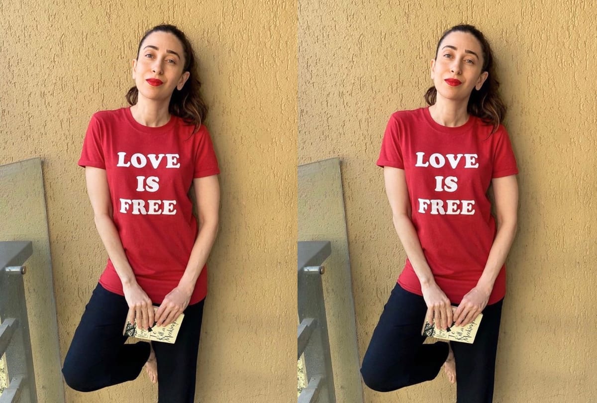 karisma kapoor wore very low price red t shirt during lockdown