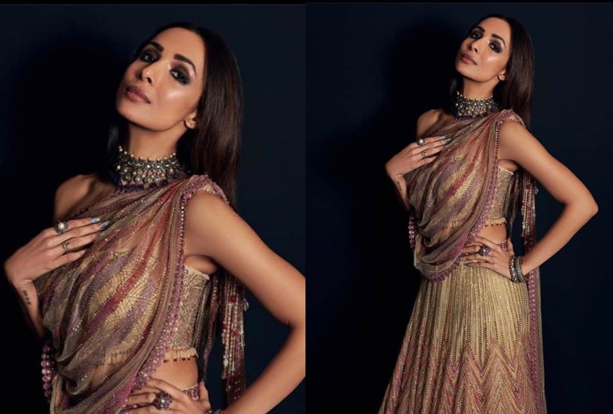 malaika arora bold glamorous look in ethnic wear saree lehenga