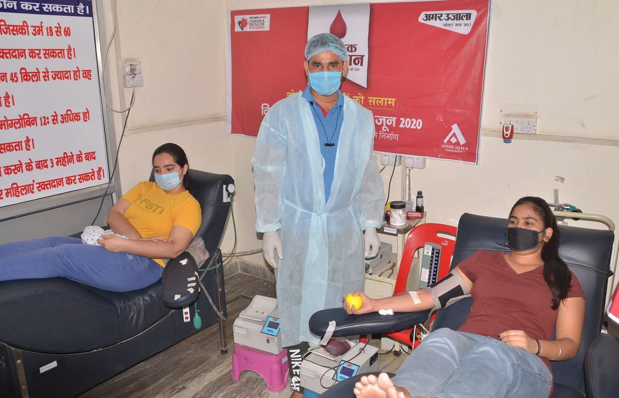 blod, donation, camp, amar ujala, foudation, mathura
