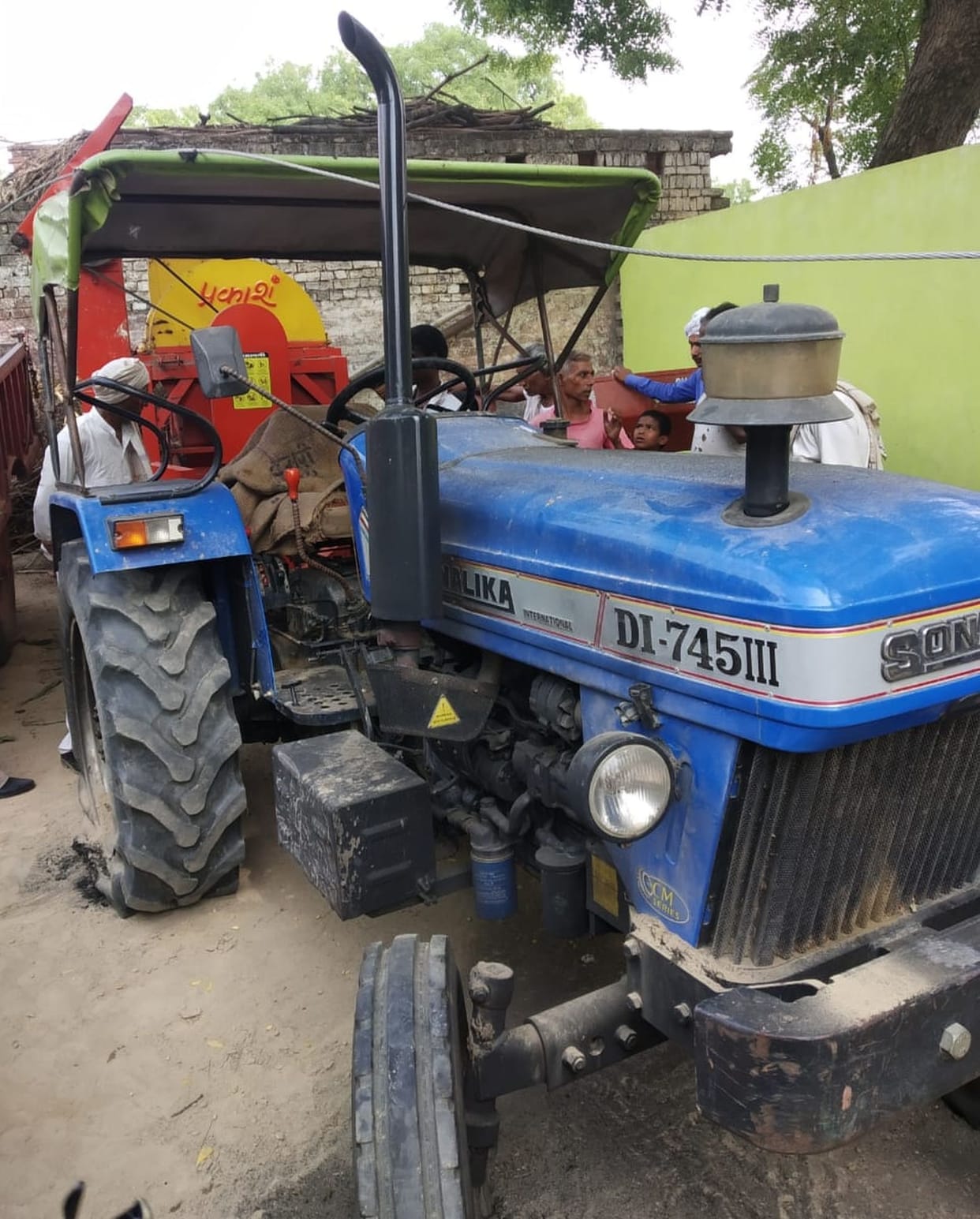 HT line wire fell on tractor, cow died