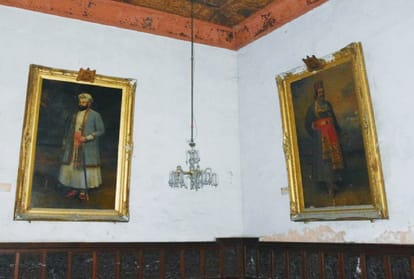 Rampur province Nawabs painting no longer in a good condition