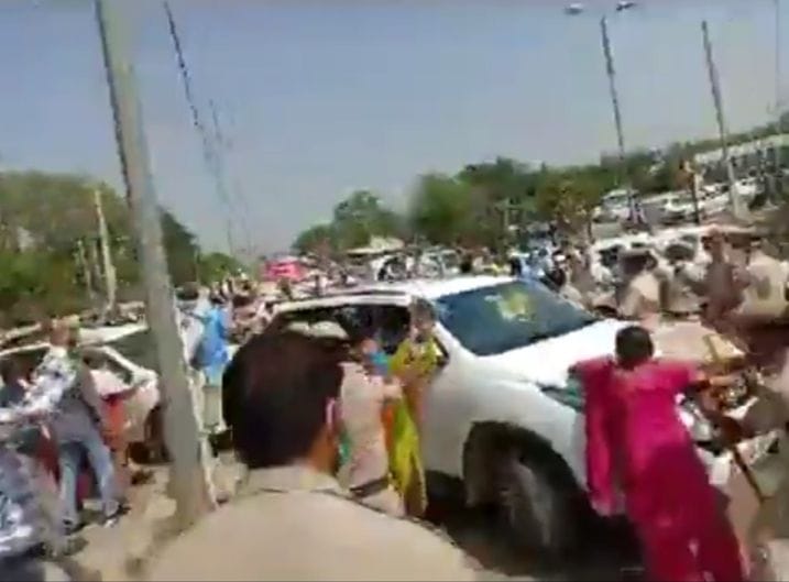 haryana pti teachers protest against mp and mla