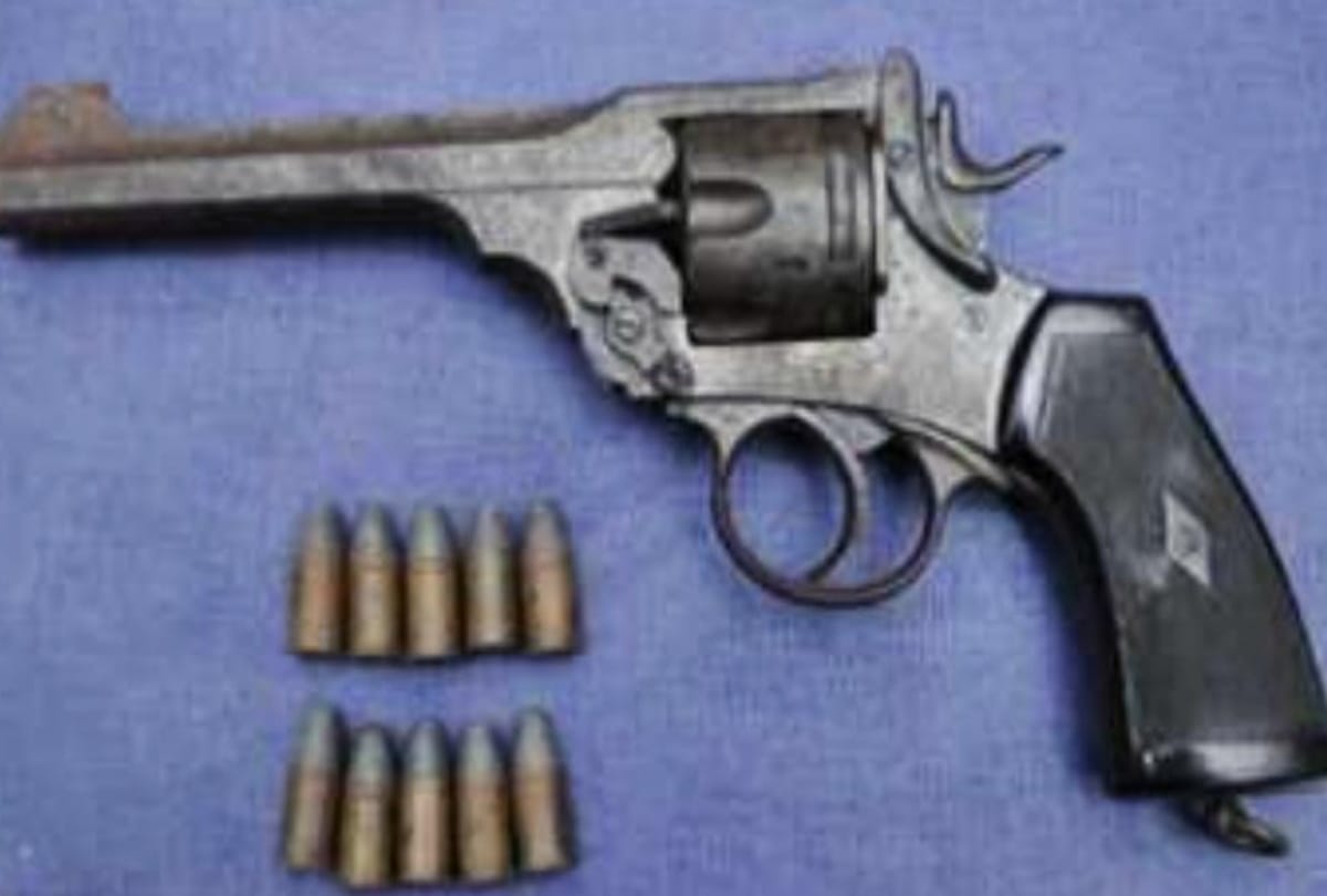 Revolver kept in state bank of india as a historical heritage in gorakhpur