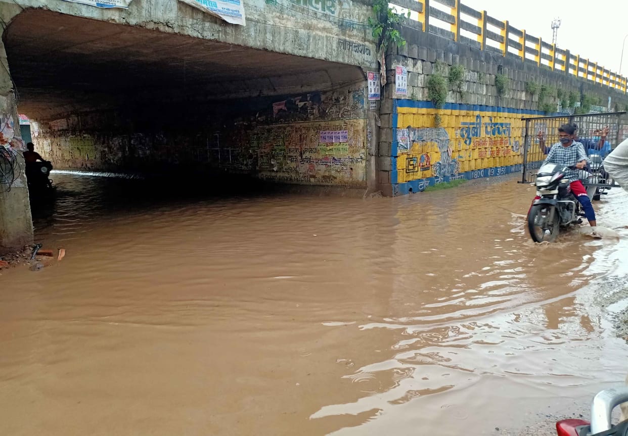 Water logging near the court caused problems