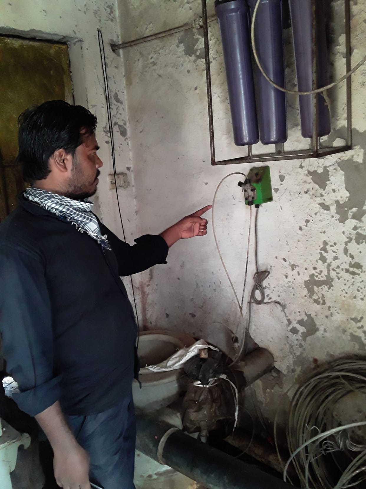 Water purified with hypochloride in papers