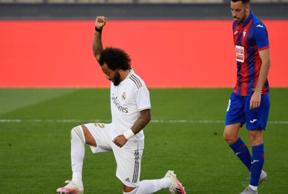 Real Madrid back in style, Marcelo shows support for Black Lives Matter movement in goal celebration