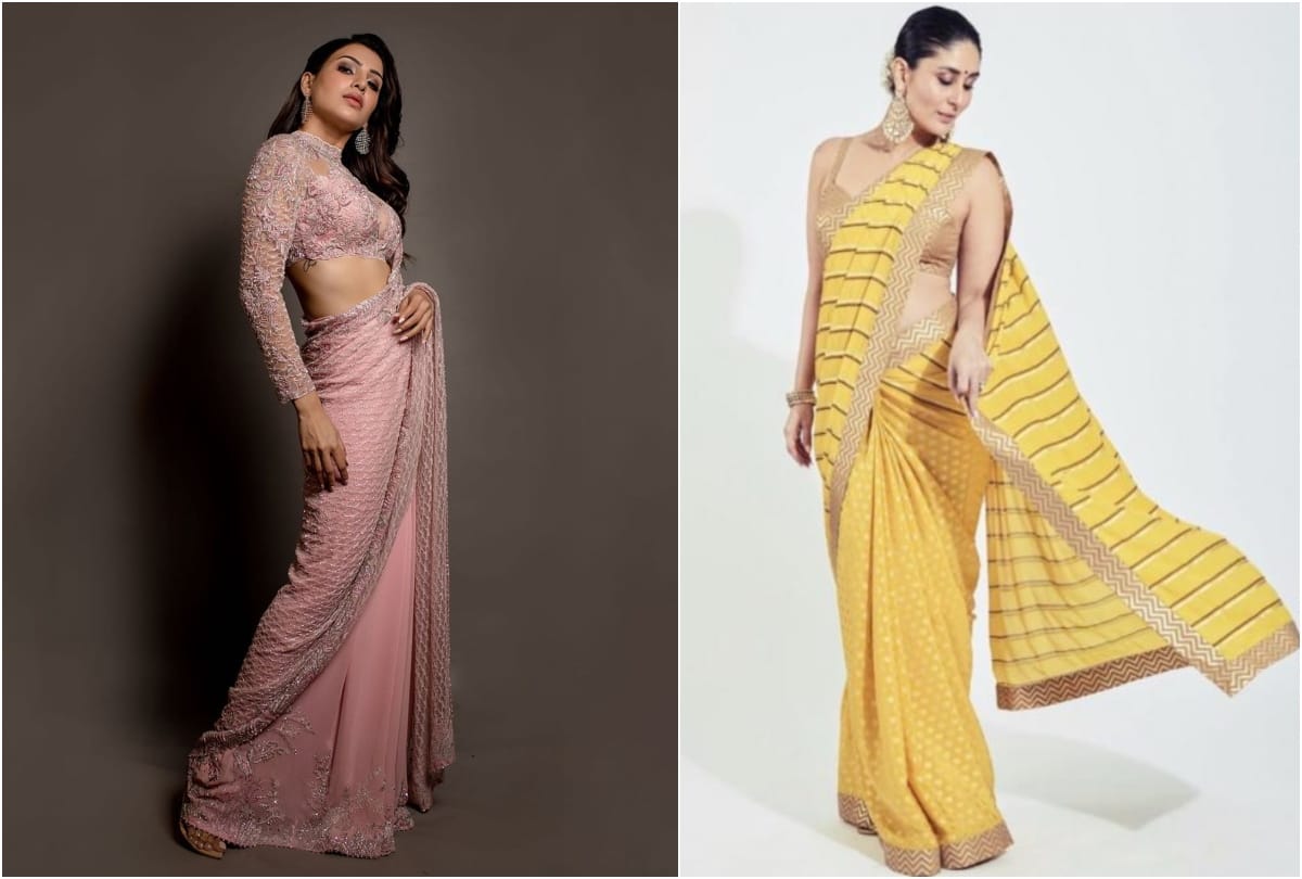 fashion faceoff kareena kapoor and samantha akkineni wore identical hand printed saree