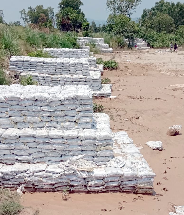 Work on embankment started to stop erosion from Dhara river
