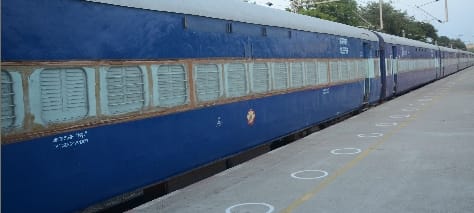 11 isolation coaches parked at city station