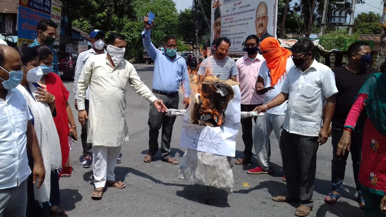 Boycott China Products photo gallery: uttarakhand public angry, shown anger by protest
