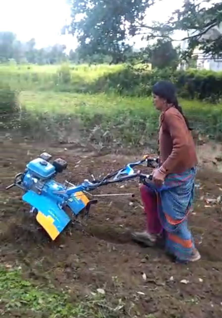 Women are also plowing fields through power seeders and trillers