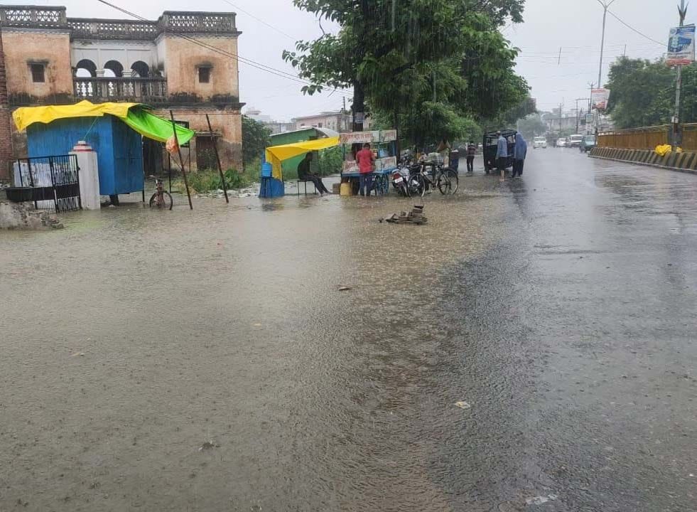 It rained, water filled in the fields