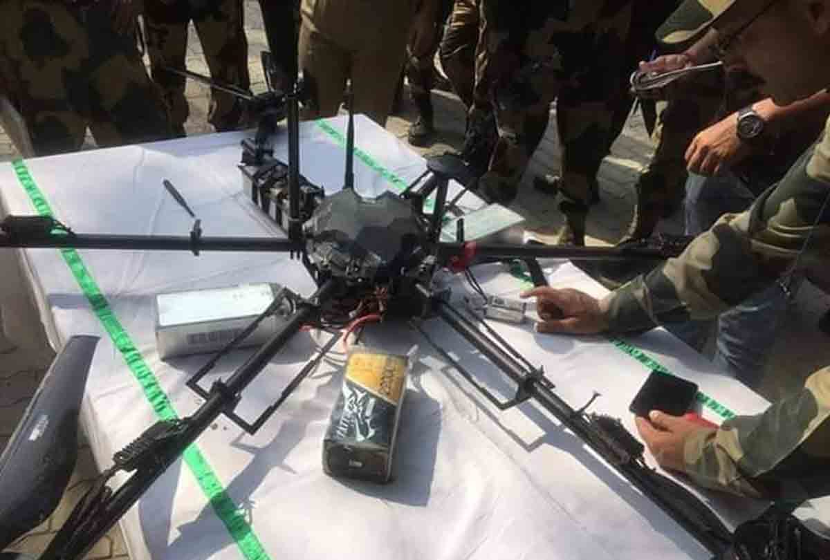 Pakistani drone american m4 rifle and china made grenade
