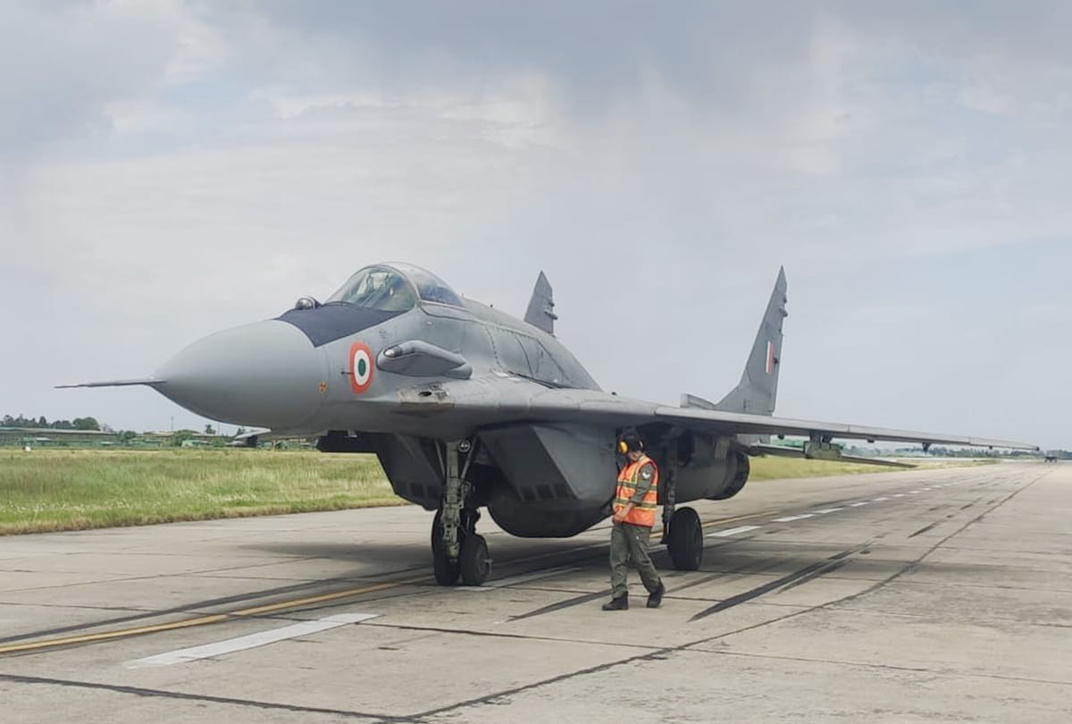 Fighter Jet Mig Appointed on Air Force Station Chandigarh, Western Command