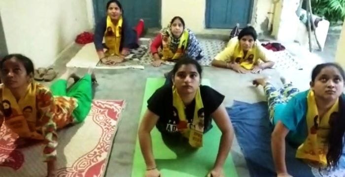 Among in their homes yoga Lockdown