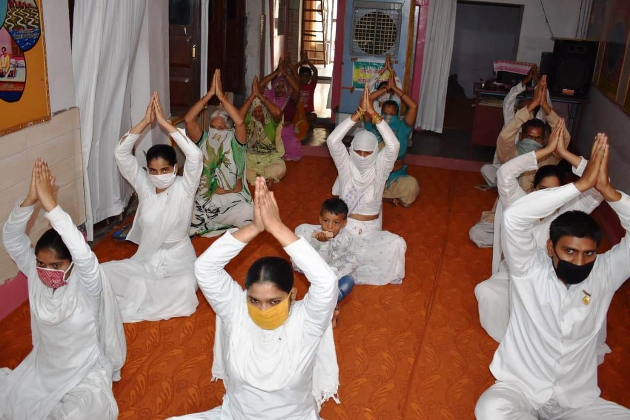brahmkumari practic yoga on yoga day