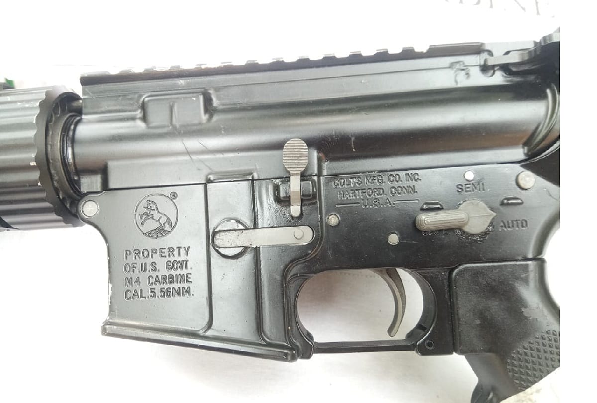 Pakistani drone american m4 rifle and china made grenade