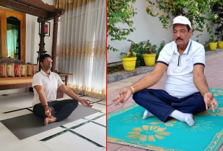 People perform yoga im many places of Haryana and Punjab, see the photos