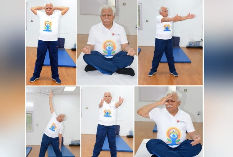 People perform yoga im many places of Haryana and Punjab, see the photos