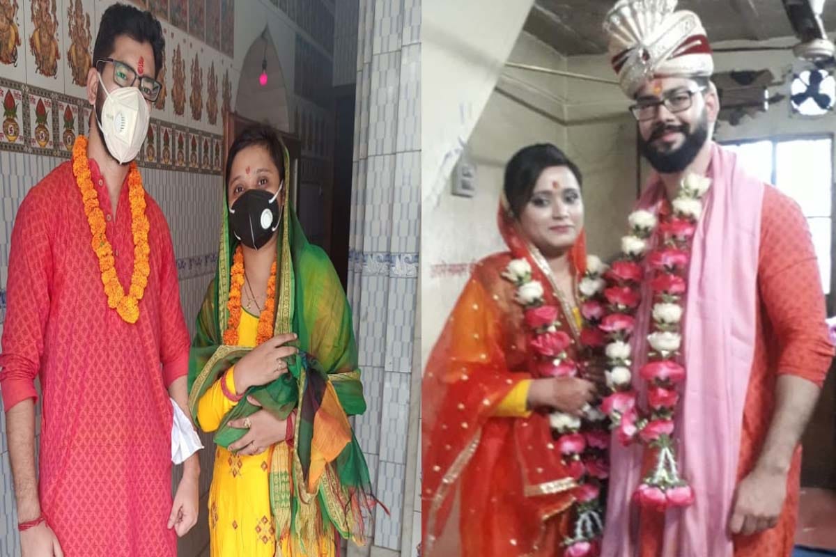 wedding in unlock one: meerut bride groom weds simply with two barati