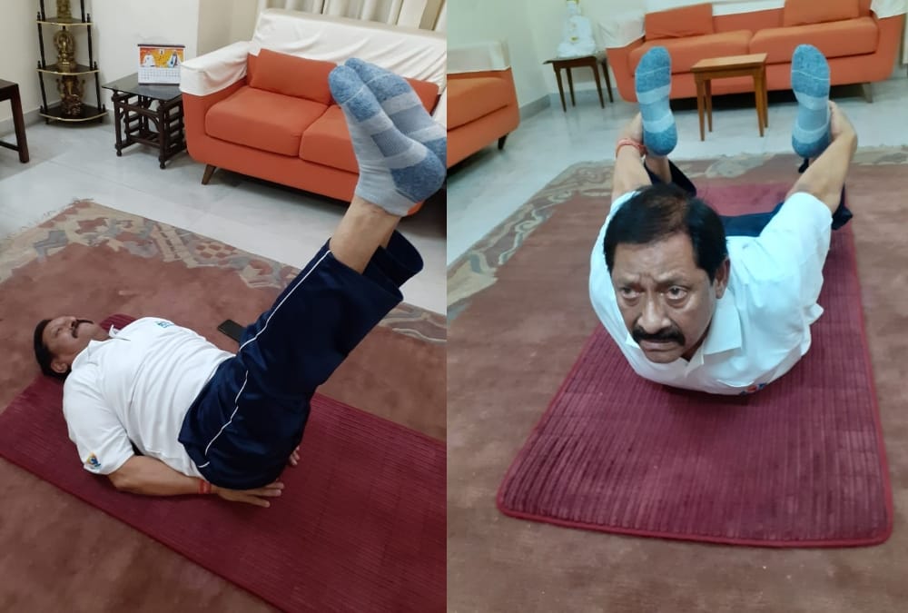 people celebrate international yoga day at their home.