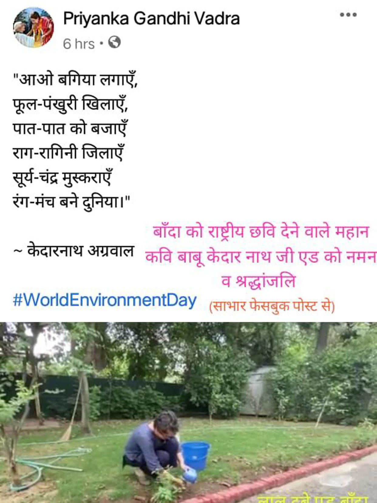 Kedar Babu was a simple nature poet and a good advocate