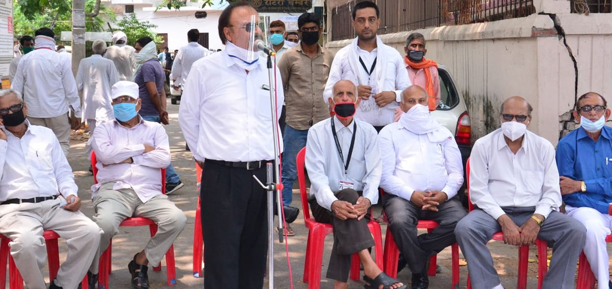 Advocate sitting on protest against police