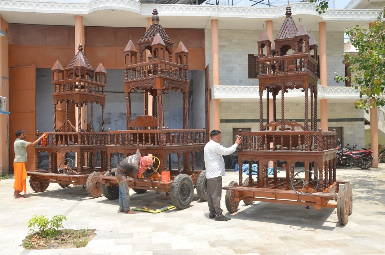 god, jagannath, rathyatra, decorated, rath, vrindavan, mathura